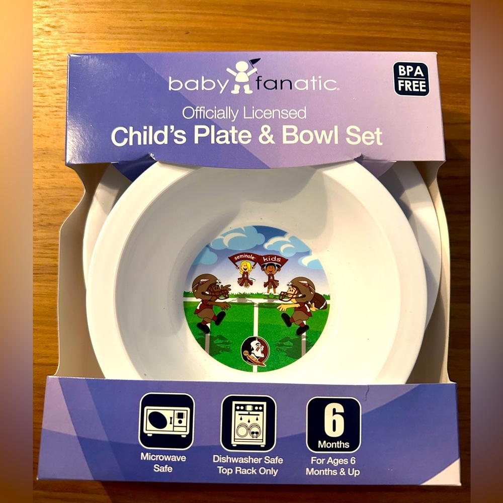 FSU kids bowl and plate set